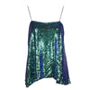 HDY Glitter Mermaid Sequin Sleeveless Tank Spaghetti Straps Party Sexy Loose Solid Shiny Short Tops For Women