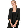 HDY  Three Colors Office Lady Casual Coats Lace Up Three Quarter Sleeve Female Slim Elegant Blazers Women Fashion Coats