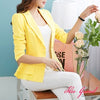 Blazer Women Natural Color Jacket Single Breasted Notched Women Full Sleeve Solid Blazers Feminino Suit Jacket WWX289