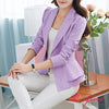 Blazer Women Natural Color Jacket Single Breasted Notched Women Full Sleeve Solid Blazers Feminino Suit Jacket WWX289