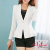 Blazer Women Natural Color Jacket Single Breasted Notched Women Full Sleeve Solid Blazers Feminino Suit Jacket WWX289