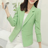 Spring Casual Women 6 Colors Slim Fit Blazer Jackets Notched Long Sleeve Blazer Women Coat Single Button Jacket WWX439