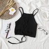 HELIAR Women Crop Top Knitted Bandage Tops Night Club Camis Straps Tank Top Female Solid Crop Tops Women Summer