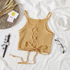 HELIAR Women Crop Top Knitted Bandage Tops Night Club Camis Straps Tank Top Female Solid Crop Tops Women Summer