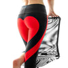 HEYJOE Heart Pattern Mesh Splice Legging Harajuku Athleisure Fitness Clothing Sportswear Elastic Sporting Leggings Women Pants