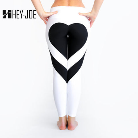 HEYJOE Heart Pattern Mesh Splice Legging Harajuku Athleisure Fitness Clothing Sportswear Elastic Sporting Leggings Women Pants