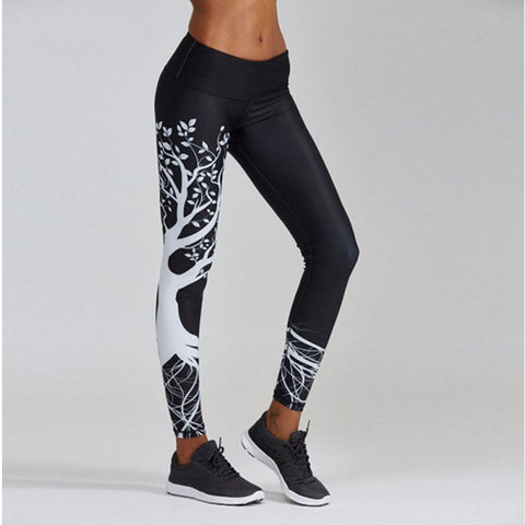 HEYJOE Leggings For Fitness New Fashion Printed Leggings Women Push Up High Waist Leggings 3D Digital Tree Print Slim Leggings