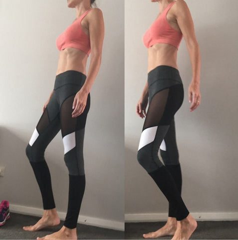 HEYJOE Summer Leggings Women Fitness Leggings Color Block Autumn Winter Workout Pants New Arrival Mesh Insert Leggings S-XL