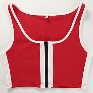 Patchwork 2022 Summer Sleeveless Tank Top Fitness Workout Bralette Crop Tops Tees Shirt Zipper Open Punk Style Shirts