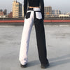 HEYounGIRL Patchwork Black White Cotton Jeans Women Casual Harajuku Denim Pants Capris Hip Hop Trousers Streetwear 2022