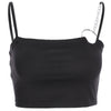 Summer Camis Strap Tank Top Women Sleeveless Black Crop Top Casual Fashion Camisole Short Tops Tees Shirt Punk Style