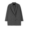 [HG] New Arrival Women Europe Fashion 2022 Summer Notched Collar Full Sleeve Double Breasted Pockets Solid Color Blazers LJT2212