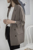 [HG] New Arrival Women Europe Fashion 2022 Summer Notched Collar Full Sleeve Double Breasted Pockets Solid Color Blazers LJT2212