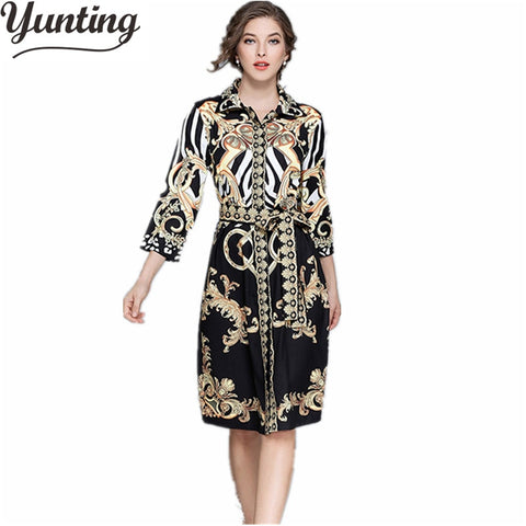 HIGH QUALITY 2022 Newest Fashion Women's Elegant Print Designer Runway Dress