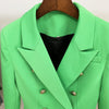2023 Baroque Designer Blazer Women's Lion Buttons Double Breasted Classic Slim Fit Blazer Jacket Apple Green