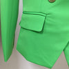 2023 Baroque Designer Blazer Women's Lion Buttons Double Breasted Classic Slim Fit Blazer Jacket Apple Green