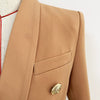 2023 Designer Blazer Women's Double Breasted Lion Buttons Shawl Collar Blazer Jacket