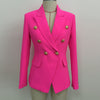 2023 Stylish Designer Blazer Women's Classic Double Breasted Lion Buttons Slim Fitting Blazer Jacket Pink