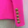 2023 Stylish Designer Blazer Women's Classic Double Breasted Lion Buttons Slim Fitting Blazer Jacket Pink
