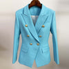 2022 Runway Designer Blazer Jacket Women's Classic Metal Lion Buttons Double Breasted Slim Fitting Blazer