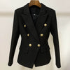 2022 Runway Designer Blazer Jacket Women's Classic Metal Lion Buttons Double Breasted Slim Fitting Blazer
