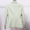2023 Classic Designer Blazer Women's Metal Lion Buttons Double Breasted Blazer Jacket Tender green