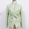 2023 Classic Designer Blazer Women's Metal Lion Buttons Double Breasted Blazer Jacket Tender green