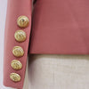 2023 Runway Designer Blazer Jacket Women's Classic Lion Buttons Double Breasted Slim Fit Blazer Pale Mauve