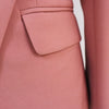 2023 Runway Designer Blazer Jacket Women's Classic Lion Buttons Double Breasted Slim Fit Blazer Pale Mauve