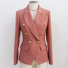 2023 Runway Designer Blazer Jacket Women's Classic Lion Buttons Double Breasted Slim Fit Blazer Pale Mauve