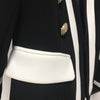 2022 Designer Blazer Jacket Women's Classic Black White Color Block Metal Buttons Blazer