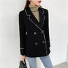 2023 Designer Blazer Jacket Women's Long Sleeves Tassels Double Breasted Loose Blazer Outer Coat