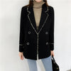 2023 Designer Blazer Jacket Women's Long Sleeves Tassels Double Breasted Loose Blazer Outer Coat