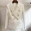 2022 Runway Designer Blazer Jacket Women's Lion Buttons Double Breasted Woven Blazer Jacket