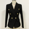 2022 Runway Designer Blazer Jacket Women's Lion Buttons Double Breasted Woven Blazer Jacket