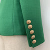 2022 Runway Designer Blazer Jacket Women's Lion Buttons Double Breasted Woven Blazer Jacket