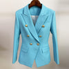 2022 Runway Designer Blazer Jacket Women's Lion Buttons Double Breasted Woven Blazer Jacket