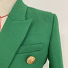2022 Runway Designer Blazer Jacket Women's Lion Buttons Double Breasted Woven Blazer Jacket