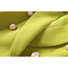2023 Classic Designer Blazer Women's Metal Buttons Double Breasted Blazer Jacket Ginger yellow