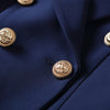 2023 Designer Blazer Jacket Women's Gold Buttons Navy Blue Double Breasted Blazer Outerwear size S-4XL