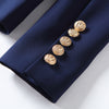2023 Designer Blazer Jacket Women's Gold Buttons Navy Blue Double Breasted Blazer Outerwear size S-4XL