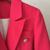 Stylish 2023 Designer Blazer Jacket Women's Lion Buttons Double Breasted Blazer Outerwear size S-XXL Rose Red