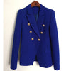 2023 Baroque Designer Blazer Women's Metal Lion Buttons Double Breasted Blazer Jacket Size S-XXXL