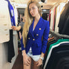 2023 Baroque Designer Blazer Women's Metal Lion Buttons Double Breasted Blazer Jacket Size S-XXXL