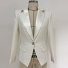 2023 Designer Blazer Jacket Women's Single Button Satin Collar Blazer