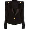 2023 Designer Blazer Jacket Women's Single Button Satin Collar Blazer
