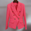 2023 Designer Blazer Women's Lion Buttons Double Breasted Blazer Jacket Neon Orange