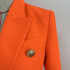 2023 Designer Blazer Women's Lion Buttons Double Breasted Blazer Jacket Neon Orange