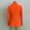 2023 Designer Blazer Women's Lion Buttons Double Breasted Blazer Jacket Neon Orange