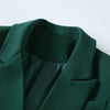 2023 Designer Blazer Women's Long Sleeve Double Breasted Metal Lion Buttons Blazer Jacket Outer Dark Green